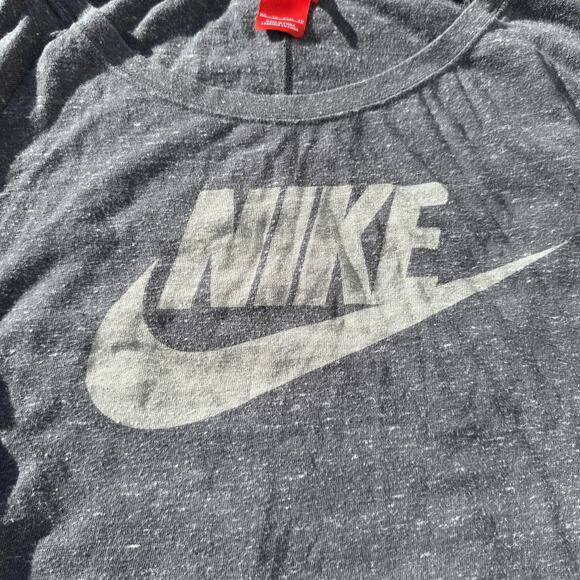 Nike Sweater Womens XS Gray Swoosh Logo Crewneck Pullover Organic Cotton Blend - Picture 3 of 7